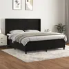 Image de vidaXL Boxspring met matras fluweel zwart 160x200 cm3132569