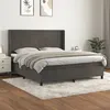 Image de vidaXL Boxspring met matras fluweel donkergrijs 180x200 cm3132574