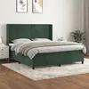 Image de vidaXL Boxspring met matras fluweel donkergroen 180x200 cm3132576