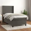 Image de vidaXL Boxspring met matras fluweel donkergrijs 80x200 cm3132586