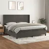Image de vidaXL Boxspring met matras fluweel donkergrijs 200x200 cm3132640