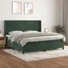 Image de vidaXL Boxspring met matras fluweel donkergroen 200x200 cm3132642