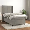Image de vidaXL Boxspring met matras fluweel lichtgrijs 90x190 cm3132651