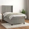 Image de vidaXL Boxspring met matras fluweel lichtgrijs 100x200 cm3132663
