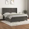 Image de vidaXL Boxspring met matras fluweel donkergrijs 160x200 cm3132688