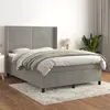 Image de vidaXL Boxspring met matras fluweel lichtgrijs 140x200 cm3132741
