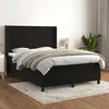 Image de vidaXL Boxspring met matras fluweel zwart 140x200 cm3132743