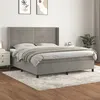 Image de vidaXL Boxspring met matras fluweel lichtgrijs 180x200 cm3132753