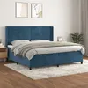 Image de vidaXL Boxspring met matras fluweel donkerblauw 200x200 cm3132763