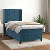 Image de vidaXL Boxspring met matras fluweel donkerblauw 80x200 cm3132769