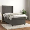 Image de vidaXL Boxspring met matras fluweel donkergrijs 100x200 cm3132784
