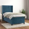 Image de vidaXL Boxspring met matras fluweel donkerblauw 100x200 cm3132787