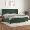 Image de vidaXL Boxspring met matras fluweel donkergroen 200x200 cm3132822