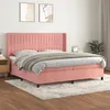 Image de vidaXL Boxspring met matras fluweel roze 200x200 cm3132824