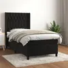 Image de vidaXL Boxspring met matras fluweel zwart 90x190 cm3132833