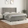 Image de vidaXL Boxspring met matras fluweel lichtgrijs 160x200 cm3132867