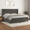 Image de vidaXL Boxspring met matras fluweel donkergrijs 200x200 cm3132880
