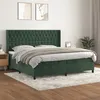 Image de vidaXL Boxspring met matras fluweel donkergroen 200x200 cm3132882