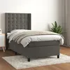 Image de vidaXL Boxspring met matras fluweel donkergrijs 80x200 cm3132886