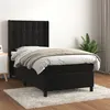 Image de vidaXL Boxspring met matras fluweel zwart 80x200 cm3132887