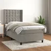 Image de vidaXL Boxspring met matras fluweel lichtgrijs 90x190 cm3132891