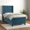 Image de vidaXL Boxspring met matras fluweel donkerblauw 100x200 cm3132907