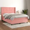 Image de vidaXL Boxspring met matras fluweel roze 140x190 cm3132920
