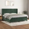 Image de vidaXL Boxspring met matras fluweel donkergroen 200x200 cm3132942