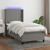Image de vidaXL Boxspring met matras en LED stof donkergrijs 90x190 cm3138118
