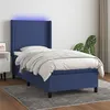 Image de vidaXL Boxspring met matras en LED stof blauw 90x200 cm3138131