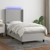 Image de vidaXL Boxspring met matras en LED stof lichtgrijs 100x200 cm3138133