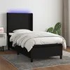 Image de vidaXL Boxspring met matras en LED stof zwart 100x200 cm3138135