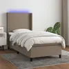 Image de vidaXL Boxspring met matras en LED stof taupe 100x200 cm3138137