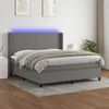 Image de vidaXL Boxspring met matras en LED stof donkergrijs 160x200 cm3138166
