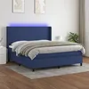 Image de vidaXL Boxspring met matras en LED stof blauw 180x200 cm3138179