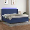 Image de vidaXL Boxspring met matras en LED stof blauw 200x200 cm3138187