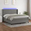 Image de vidaXL Boxspring met matras en LED stof donkergrijs 180x200 cm3138254