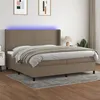Image de vidaXL Boxspring met matras en LED stof taupe 200x200 cm3138265