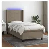 Image de Sommier tapissier avec matelas et LED Taupe 90x190 cm Tissu