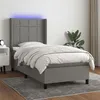 Image de vidaXL Boxspring met matras en LED stof donkergrijs 90x200 cm3138286