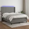 Image de vidaXL Boxspring met matras en LED stof donkergrijs 140x190 cm3138310