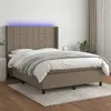 Image de vidaXL Boxspring met matras en LED stof taupe 140x200 cm3138321