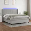 Image de vidaXL Boxspring met matras en LED stof lichtgrijs 160x200 cm3138325