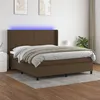 Image de vidaXL Boxspring met matras en LED stof donkerbruin 160x200 cm3138328