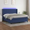 Image de vidaXL Boxspring met matras en LED stof blauw 160x200 cm3138331
