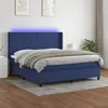 Image de vidaXL Boxspring met matras en LED stof blauw 180x200 cm3138339