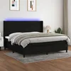 Image de vidaXL Boxspring met matras en LED stof zwart 200x200 cm3138343