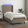 Image de vidaXL Boxspring met matras en LED stof taupe 80x200 cm3138353