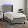 Image de vidaXL Boxspring met matras en LED stof donkergrijs 90x190 cm3138358
