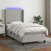 Image de vidaXL Boxspring met matras en LED stof lichtgrijs 100x200 cm3138373